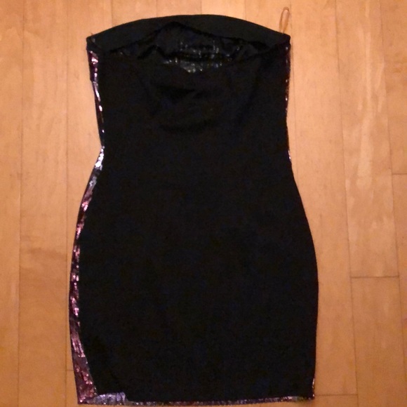 Purple sequin strapless dress - Picture 2 of 4